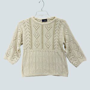 Pant-her Vintage 90's Knit Top With Diamond Pattern 3/4 Sleeves Womens S